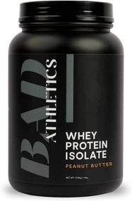 img 4 attached to 🥜 Bad Athletics Peanut Butter Grass Fed 100% Whey Protein Isolate - 20g Protein, 5 Ingredients, Naturally Flavored & Sweetened (30 Servings)