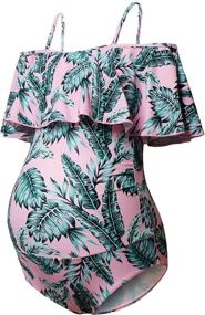 img 4 attached to 🤰 GINKANA Maternity Swimsuits - Stylish Beachwear for Expecting Moms in Swimsuits & Cover Ups