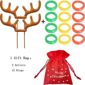 img 1 attached to MeiGuiSha Inflatable Reindeer: Christmas Games 2 Pack with Antler Ring Toss Game for Christmas Party