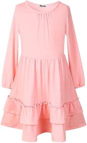 img 4 attached to Sleeve Ruffle Cotton Flared Skater Girls' Clothing for Dresses