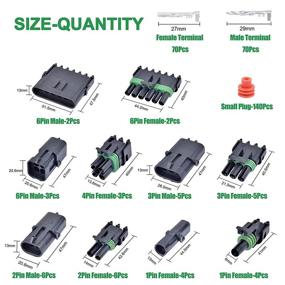 img 3 attached to 🔌 Водонепроницаемый набор разъемов для автомобильной проводки - 301 шт. 20 комплектов, 1/2/3/4/6/мужской и женский контактный плагин для водонепроницаемого грузовикового кабеля, разъем для свечи зажигания автомобиля