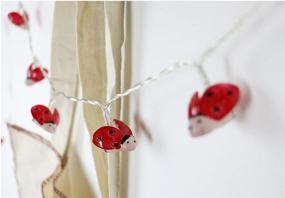 img 1 attached to LJM 20 LED Battery Operated Lovely Lady Bug String Lights - Perfect Indoor Outdoor Decoration for Baby Boy Girl Birthday