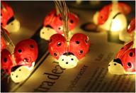 ljm 20 led battery operated lovely lady bug string lights - perfect indoor outdoor decoration for baby boy girl birthday логотип