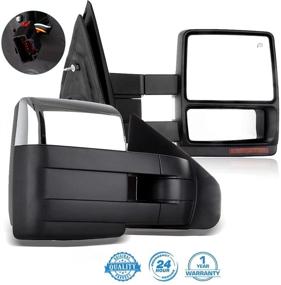 img 4 attached to ECCPP Замена боковых зеркал для буксировки на Ford F150 2007-2014 - Хром, подогрев, с светодиодными указателями поворота и подсветкой лужи