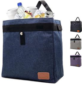 img 4 attached to 🚗 Extra Large Navy Blue Car Trash Can Organizer: Waterproof, Hanging Headrest Design