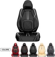 🚗 aslong 5pcs 2025 front and back car seat covers – water proof pu leather, universal fit, full set – black & white logo