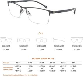 img 1 attached to 👓 ProEyes Crux: Large Men's Multi-focal Blue Light Blocking Readers with Anti-Reflective Resin Lens - Top Lens Power: 0