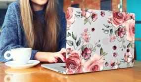 img 2 attached to 🌺 Stylish Floral Embossed VAESIDA Laptop Case for MacBook Air 11 Inch (A1465/A1370) - Complete Protection Bundle: Keyboard Cover, Screen Protector - Camellia Design