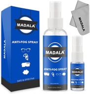 madala anti fog spray bundle - 0.7oz + 3.4 oz (2 pcs), nano tech anti fog treatment for glasses, safety coating for anti reflective glass, swim goggles, lenses, windows - effective antifogging spray for glasses logo