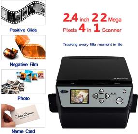 img 3 attached to 📷 High-Definition Multi-Function Combo Scanner: Digitize 135Film/35mm slide/110Film/Photo/Document/Business Card to Digital JPG Files with a 22MP HD Scanner, LCD Display - Black