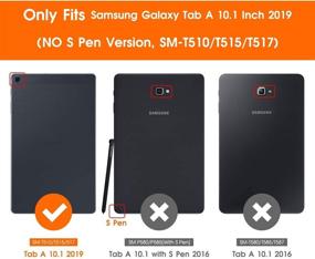 img 4 attached to 📱 Чехол Cantis для планшета Samsung Galaxy Tab A 10.1 2019 года (SM-T510/T515), тонкий прочный чехол с полной защитой от ударов для Samsung Galaxy Tab A 10.1 дюйма 2019 года, черный.