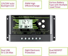 img 3 attached to 🔋 POWMR Z30A 30A Солнечный контроллер заряда - двойной USB, ЖК-дисплей, регулируемые параметры, настройка таймера для включения / выключения - контроллер заряда солнечной панели 12V 24V