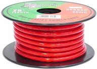 🔌 pyle 8 gauge clear red power wire - 25ft. copper cable: ideal for audio stereo amplifier, surround sound system, tv home theater, and car stereo - pyramid rpr825 logo