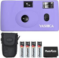 yashica mf-1 snapshot art 35mm film camera lavender energizer aa batteries (4 pack) case cloth logo