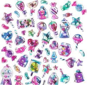 img 3 attached to 🦄 IMNEXT2U: Small Cute Glitter Aesthetic Stickers Bomb - Perfect for Bullet Journal, Stationery, Scrapbook, Unicorn, Cat, Summer, Candy Food