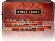 🌸 hem amber sandal 100 incense sticks - premium 5 pack with 20 sticks each логотип