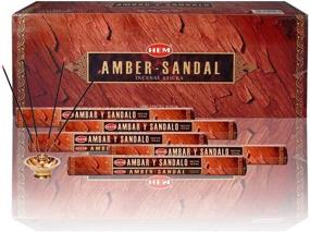 img 4 attached to 🌸 HEM Amber Sandal 100 Incense Sticks - Premium 5 Pack with 20 Sticks Each