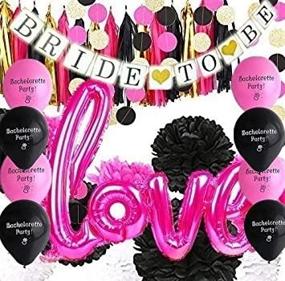 img 3 attached to Hot Pink and Black Bachelorette 💗 Party Decorations: Pom Poms, Garland, Tassels, and More!