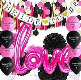 img 1 attached to Hot Pink and Black Bachelorette 💗 Party Decorations: Pom Poms, Garland, Tassels, and More!