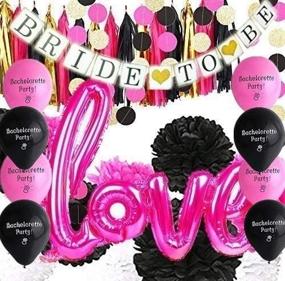 img 4 attached to Hot Pink and Black Bachelorette 💗 Party Decorations: Pom Poms, Garland, Tassels, and More!