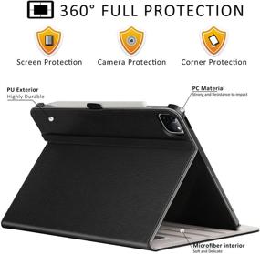 img 2 attached to ZtotopCases Premium PU Leather Case for iPad Pro 12.9 Case 2021 5th Generation - Black: Multiple Viewing Angles, Auto Sleep/Wake, iPad Pencil Charging Compatible