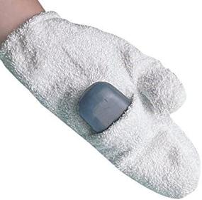 img 1 attached to 🧼 SP Ableware Maddawash Medium White Terry Cloth Soap Mitt - 741320002