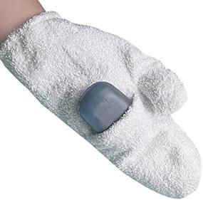 img 2 attached to 🧼 SP Ableware Maddawash Medium White Terry Cloth Soap Mitt - 741320002