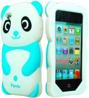 🐼 sky blue &amp; white panda bear silicone case for apple ipod touch 4 - improved seo logo