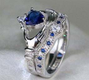 img 1 attached to Lzz Sterling Sapphire Claddagh Zirconia