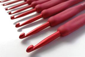img 1 attached to 🧶 Katech 9-Piece Set of Ergonomic Crochet Hooks in Various Sizes (2.0-6.0 mm) with Soft Handles - Premium Crochet Needles for Smooth Crochet Projects, Ideal for Making Socks, Scarves, Sweaters, Hats, and Bags (Red)