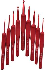img 4 attached to 🧶 Katech 9-Piece Set of Ergonomic Crochet Hooks in Various Sizes (2.0-6.0 mm) with Soft Handles - Premium Crochet Needles for Smooth Crochet Projects, Ideal for Making Socks, Scarves, Sweaters, Hats, and Bags (Red)