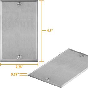 img 1 attached to 🔘 ENERLITES Blank Device Metal Wall Plate, Stainless Steel Blank Outlet Covers, Corrosion Resistant, Standard Size 1-Gang 4.50 x 2.76, UL Listed, 10 pack, 430 Stainless Steel - 7701-10PCS