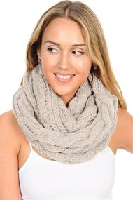 img 3 attached to Stylish Charcoal Knitted Infinity Women's Accessories: Basico Scarves & Wraps Collection