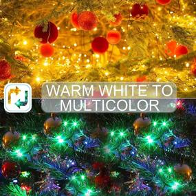 img 2 attached to 🎄 Enhance Your Holiday Atmosphere with 108 FT Color Changing Christmas Light String - 300 LED Warm White Multi Color Tree Lights | Waterproof & Connectable | 11 Modes Plus Timer Remote | Perfect for Garden Parties & Festive Decor
