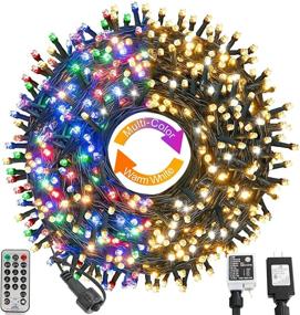img 4 attached to 🎄 Enhance Your Holiday Atmosphere with 108 FT Color Changing Christmas Light String - 300 LED Warm White Multi Color Tree Lights | Waterproof & Connectable | 11 Modes Plus Timer Remote | Perfect for Garden Parties & Festive Decor