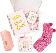 🎁 inyma birthday gift box for women: perfect christmas gifts for her - coffee mug, cupcake socks, notebook planner & cosmetic bag set (pink)" logo