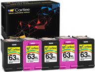 🖨️ cartlee 5 remanufactured 63xl 63 xl high yield ink cartridges for hp envy 4512 4520 deskjet 3632 2130 1110 1112 2132 3630 3634 3636 3637 officejet 3830 3833 4650 4652 5255 5258 printer - black and color logo