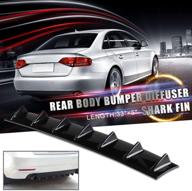 🚗 ruien universal rear bumper lip diffuser - 33.5"x5.2" - car chassis spoiler shark fin - glossy black abs material logo