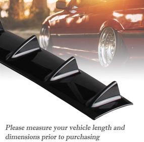 img 1 attached to 🚗 Ruien Universal Rear Bumper Lip Diffuser - 33.5"x5.2" - Car Chassis Spoiler Shark Fin - Glossy Black ABS Material