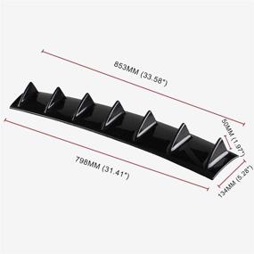 img 2 attached to 🚗 Ruien Universal Rear Bumper Lip Diffuser - 33.5"x5.2" - Car Chassis Spoiler Shark Fin - Glossy Black ABS Material