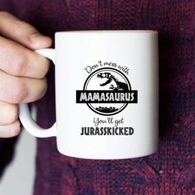 img 3 attached to Don't Mess with Mamasaurus - Funny Dinosaur Birthday 🦖 Mom Gift - 11 oz Coffee Mug Tea Cup White