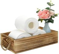 brown wood toilet paper storage tray - unistyle toilet tank box for countertop decorative bathroom storage - tissue holder box - toilet paper tank storage basket logo