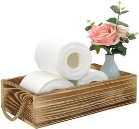 img 4 attached to Brown Wood Toilet Paper Storage Tray - Unistyle Toilet Tank Box for Countertop Decorative Bathroom Storage - Tissue Holder Box - Toilet Paper Tank Storage Basket