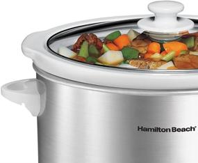 img 1 attached to 🍲 Hamilton Beach 4-Quart Stainless Steel Slow Cooker with Dishwasher-Safe Stoneware Crock and Lid (33140V)