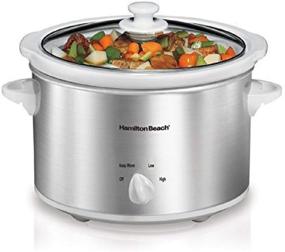 img 4 attached to 🍲 Hamilton Beach 4-Quart Stainless Steel Slow Cooker with Dishwasher-Safe Stoneware Crock and Lid (33140V)