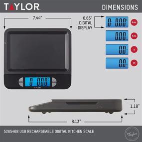 img 3 attached to Taylor Precision Products USB Rechargeable Digital Kitchen Food Scale, 11 lb Capacity, Dishwasher Safe Tray, Cord Included