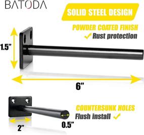 img 2 attached to 📚 BATODA - Solid Steel Floating Shelf Bracket (8 pcs) - Hidden Brackets for Floating Wood Shelves - Blind Shelf Supports – Screws and Wall Plugs Included (Shelf NOT Included)