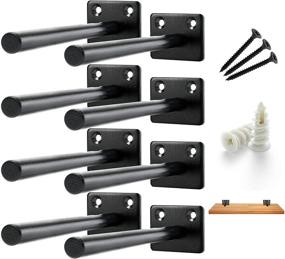 img 4 attached to 📚 BATODA - Solid Steel Floating Shelf Bracket (8 pcs) - Hidden Brackets for Floating Wood Shelves - Blind Shelf Supports – Screws and Wall Plugs Included (Shelf NOT Included)