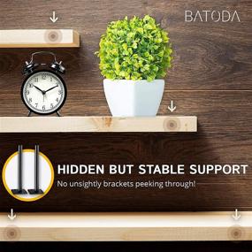 img 1 attached to 📚 BATODA - Solid Steel Floating Shelf Bracket (8 pcs) - Hidden Brackets for Floating Wood Shelves - Blind Shelf Supports – Screws and Wall Plugs Included (Shelf NOT Included)
