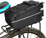 🚲 lixada bike panniers trunk bag | insulated rear rack storage for warm/cool items | multifunctional bicycle seat cooler bag | shoulder bag 11.4 x 6.3 x 6.7in logo